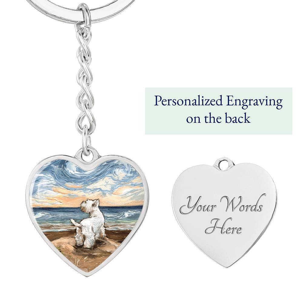 Beach Days - Westie Heart Keychain