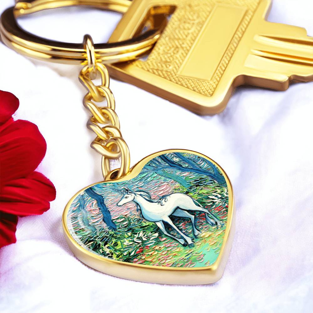 In the Shadow of the Forest Heart Keychain