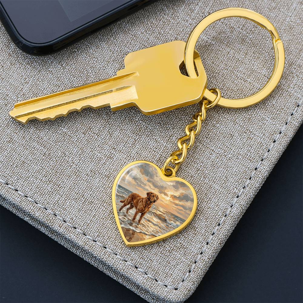 Beach Day - Chesapeake Bay Retriever Heart Keychain
