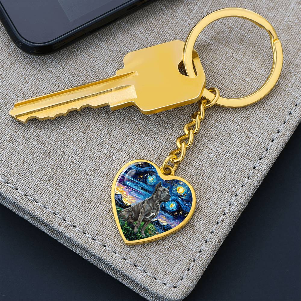 Cane Corso Heart Keychain