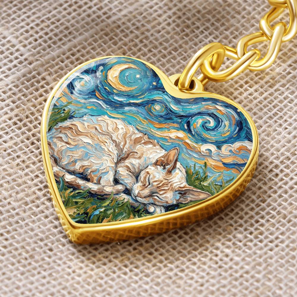 Sleepy Cornish Rex Night Heart