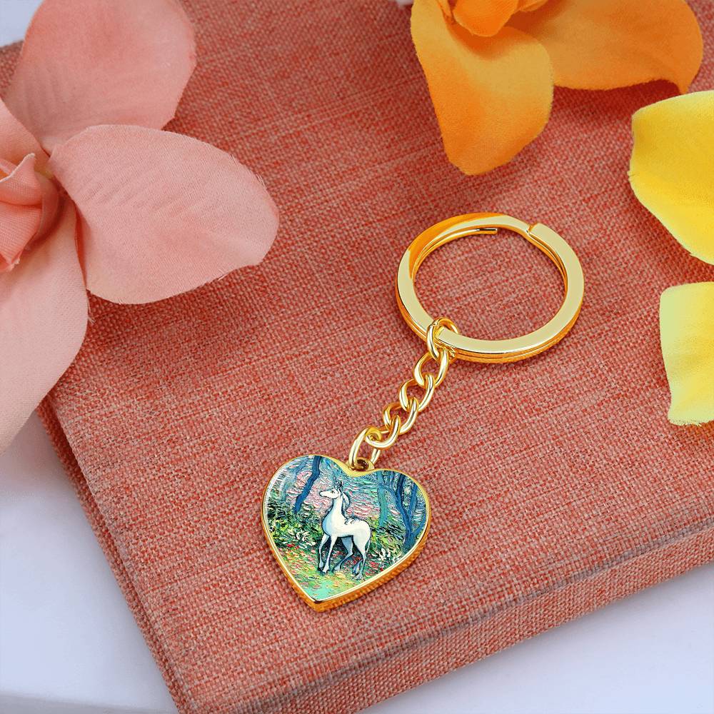 In the Shadow of the Forest Heart Keychain