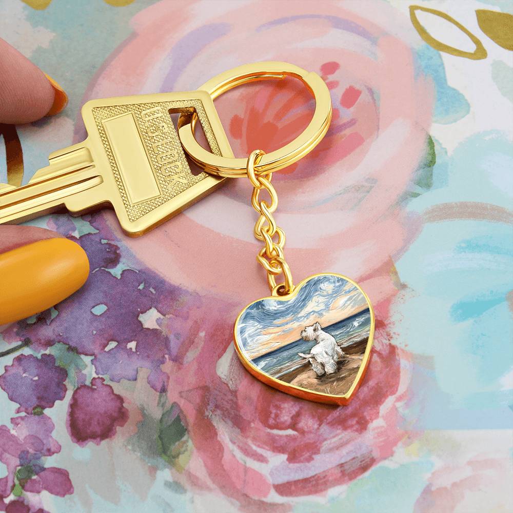 Beach Days - Westie Heart Keychain
