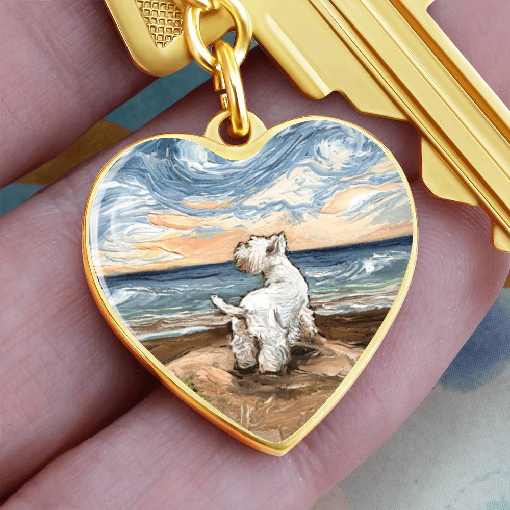 Beach Days - Westie Heart Keychain