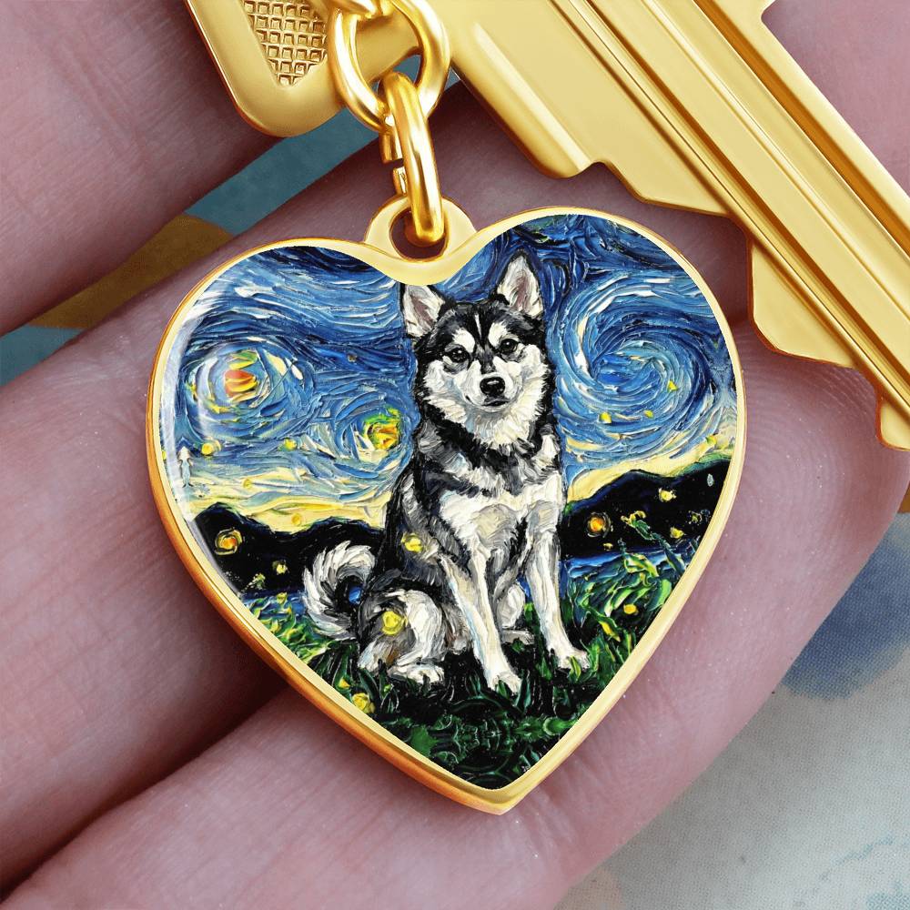 Alaskan Klee Kai Heart Keychain