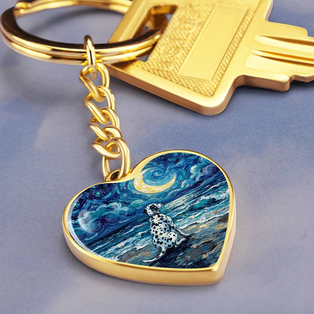Beach Nights - Dalmatian Heart Keychain