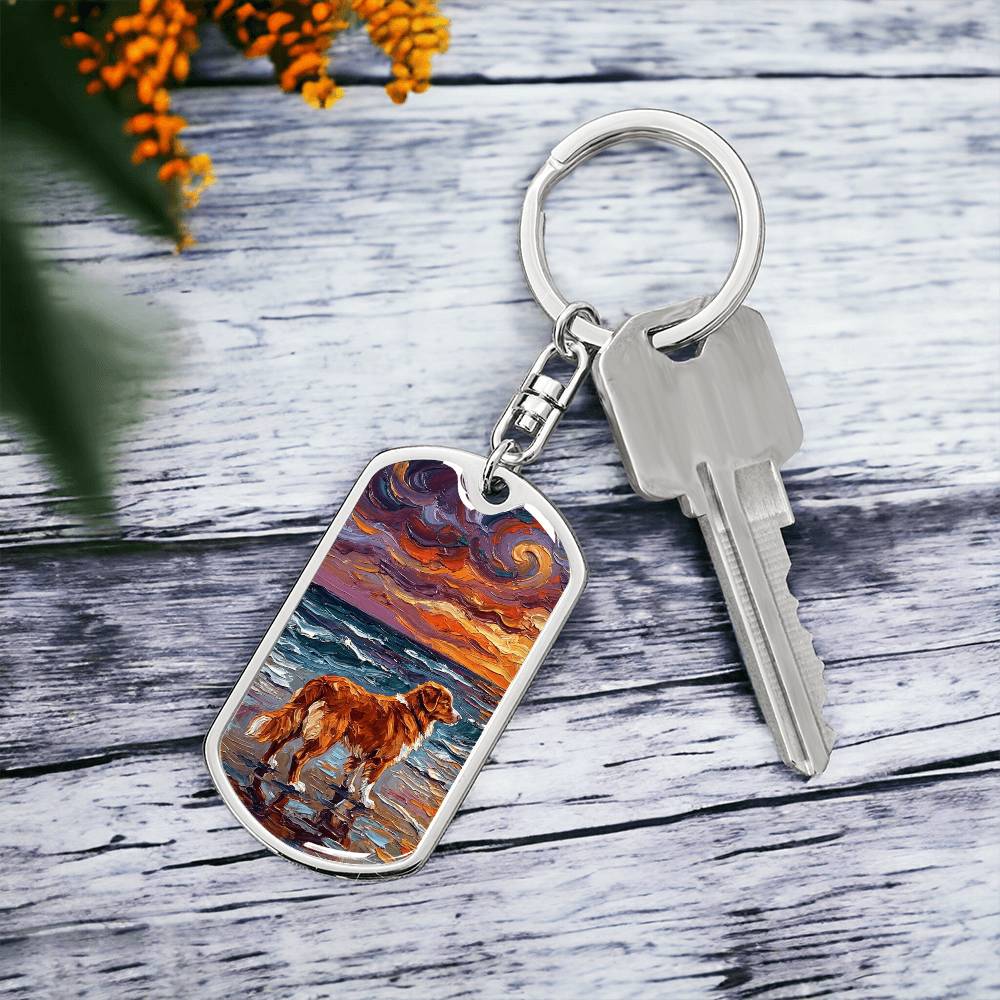 Beach Days - Nova Scotia Duck Tolling Retriever Dog Tag Keychain