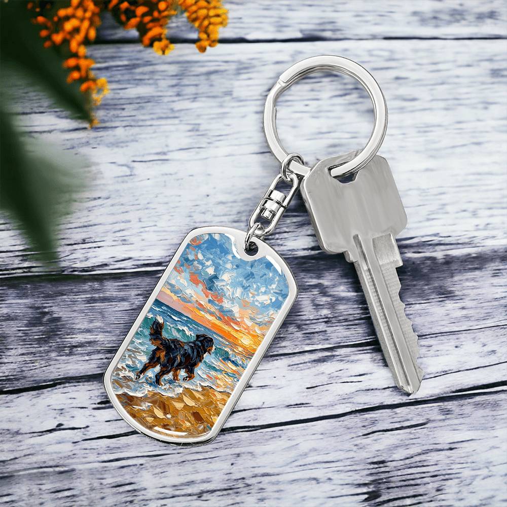 Beach Days - Bernese Mountain Dog Dog Tag Keychain