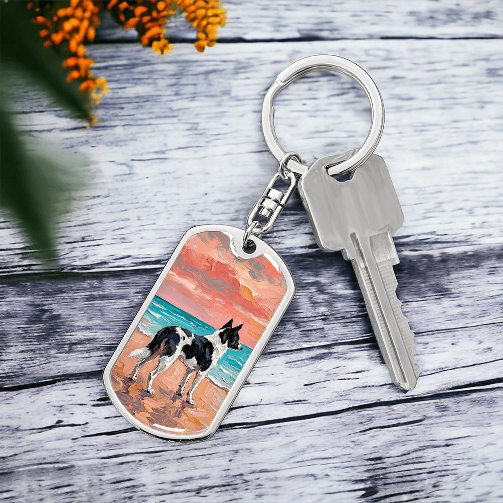 Beach Days - Canaan Dog Dog Tag Keychain