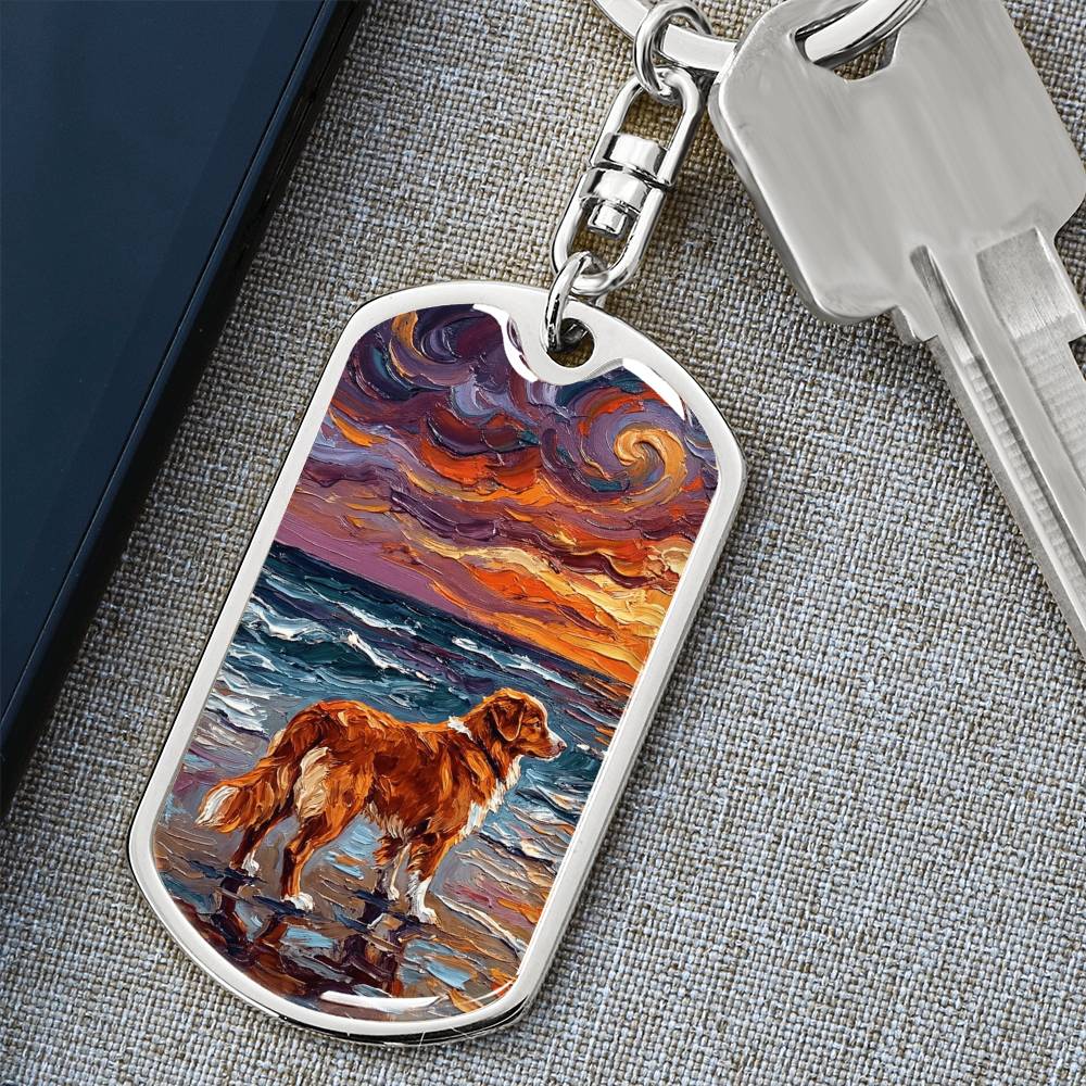 Beach Days - Nova Scotia Duck Tolling Retriever Dog Tag Keychain