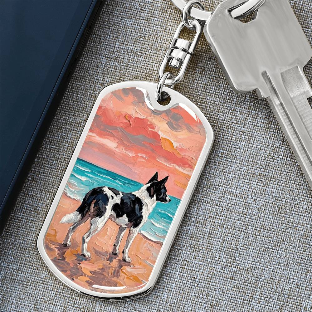 Beach Days - Canaan Dog Dog Tag Keychain