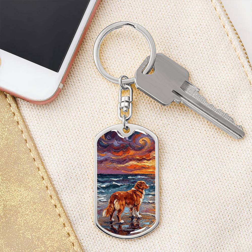 Beach Days - Nova Scotia Duck Tolling Retriever Dog Tag Keychain