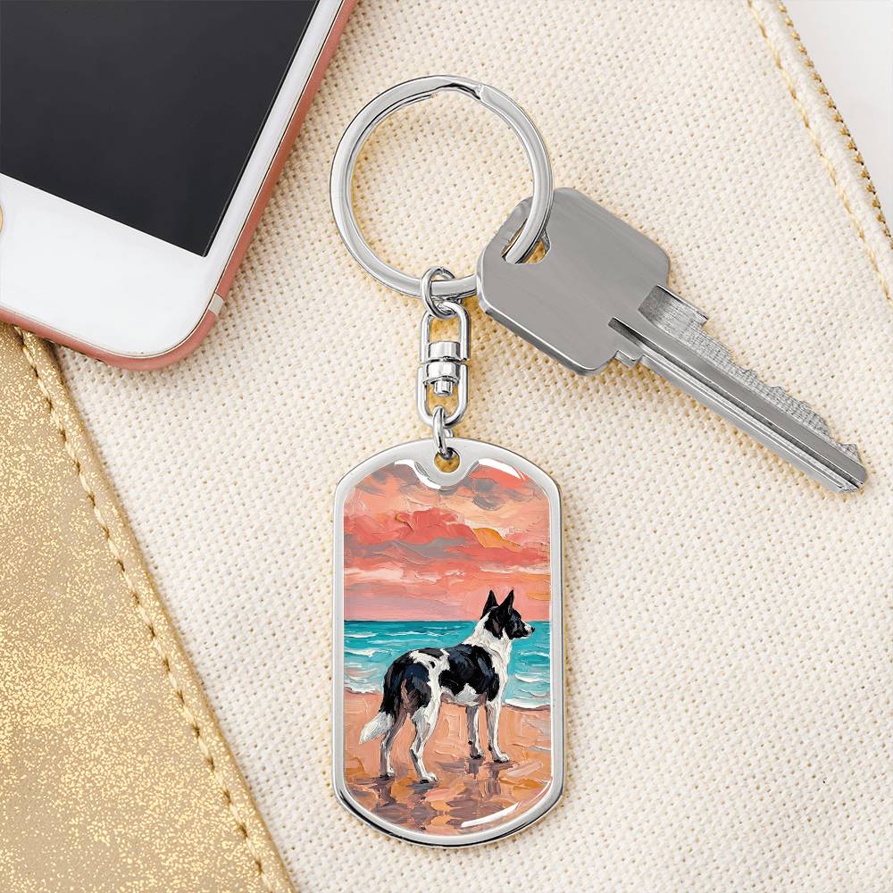 Beach Days - Canaan Dog Dog Tag Keychain