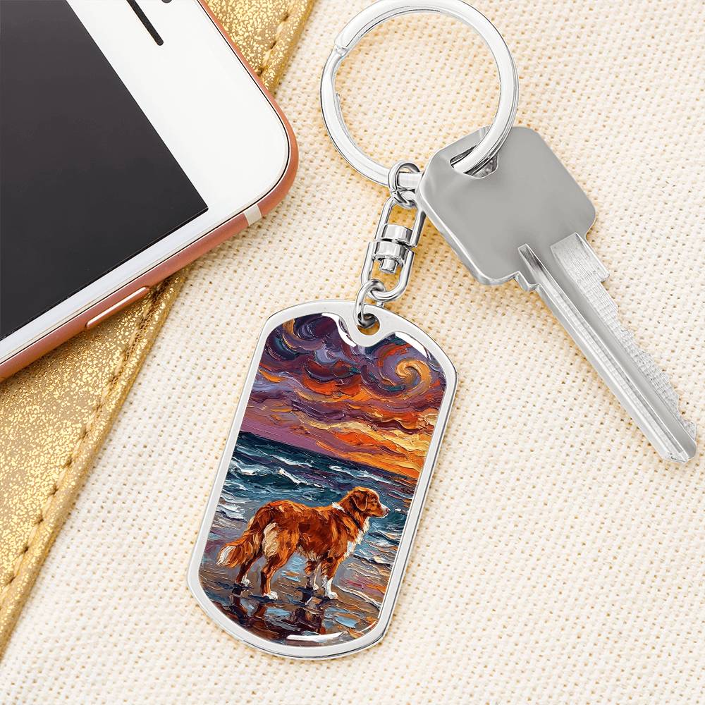 Beach Days - Nova Scotia Duck Tolling Retriever Dog Tag Keychain