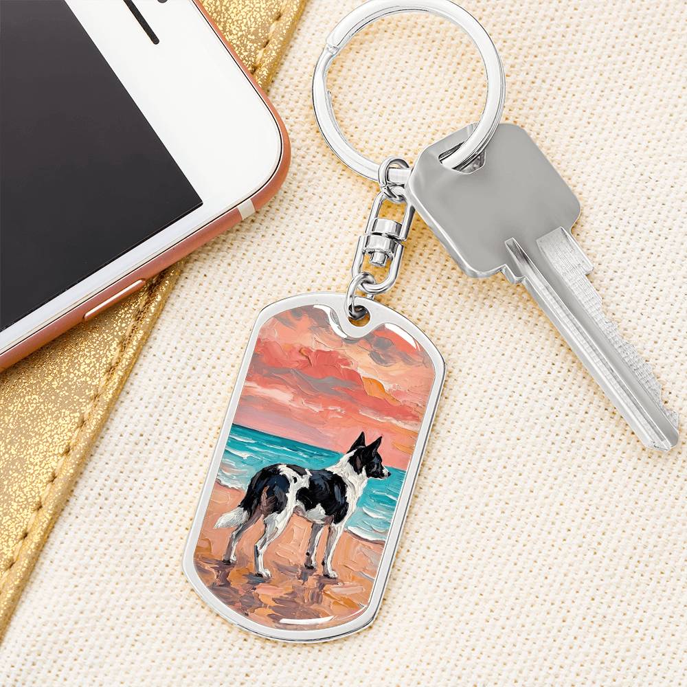 Beach Days - Canaan Dog Dog Tag Keychain