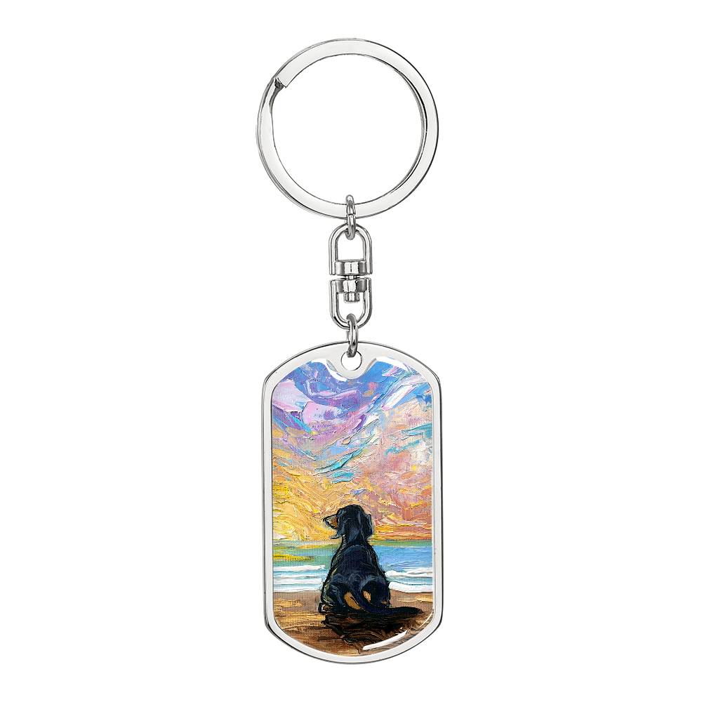 Beach Days - Dachshund Dog Tag Keychain
