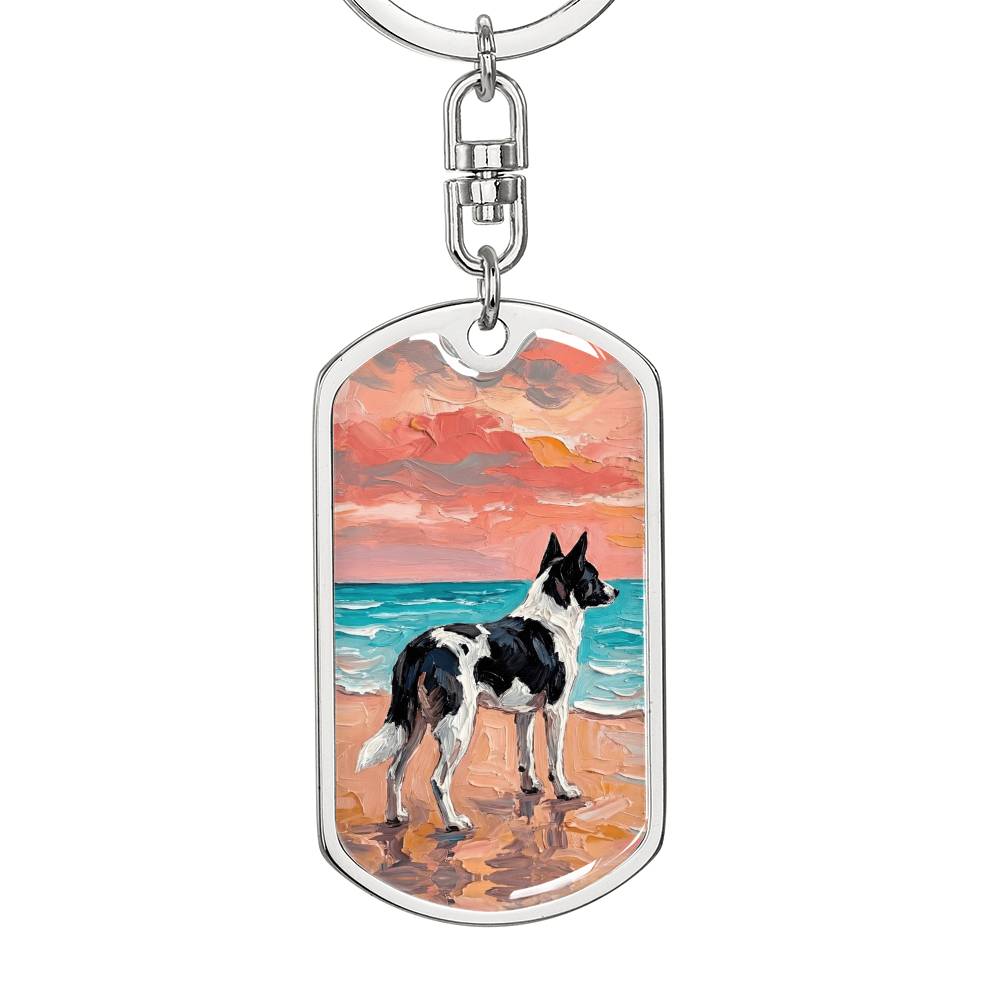 Beach Days - Canaan Dog Dog Tag Keychain