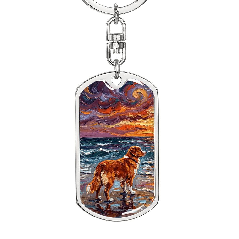 Beach Days - Nova Scotia Duck Tolling Retriever Dog Tag Keychain