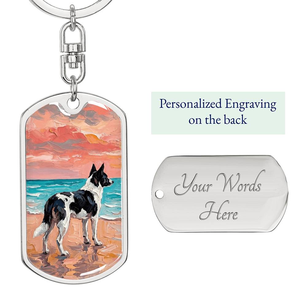 Beach Days - Canaan Dog Dog Tag Keychain