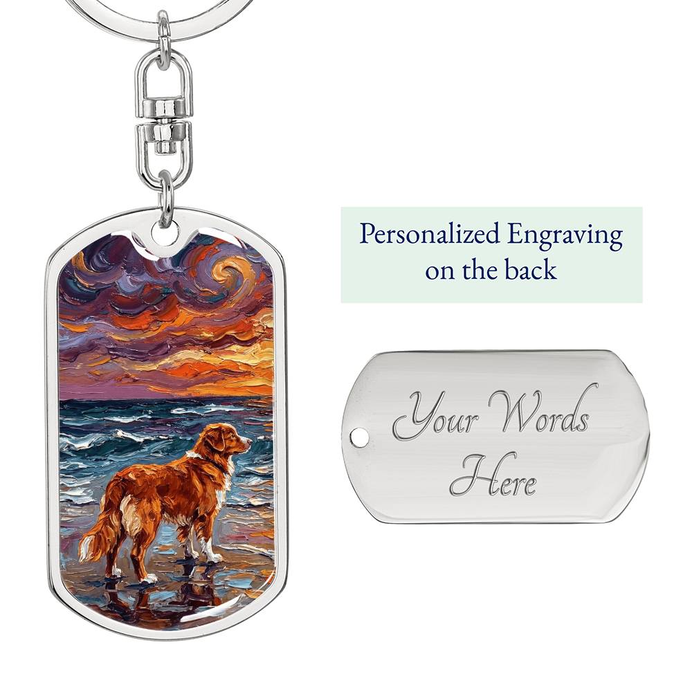 Beach Days - Nova Scotia Duck Tolling Retriever Dog Tag Keychain