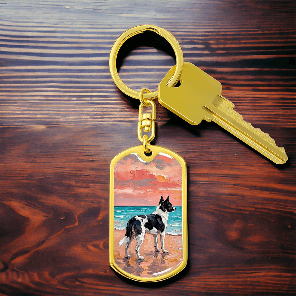 Beach Days - Canaan Dog Dog Tag Keychain
