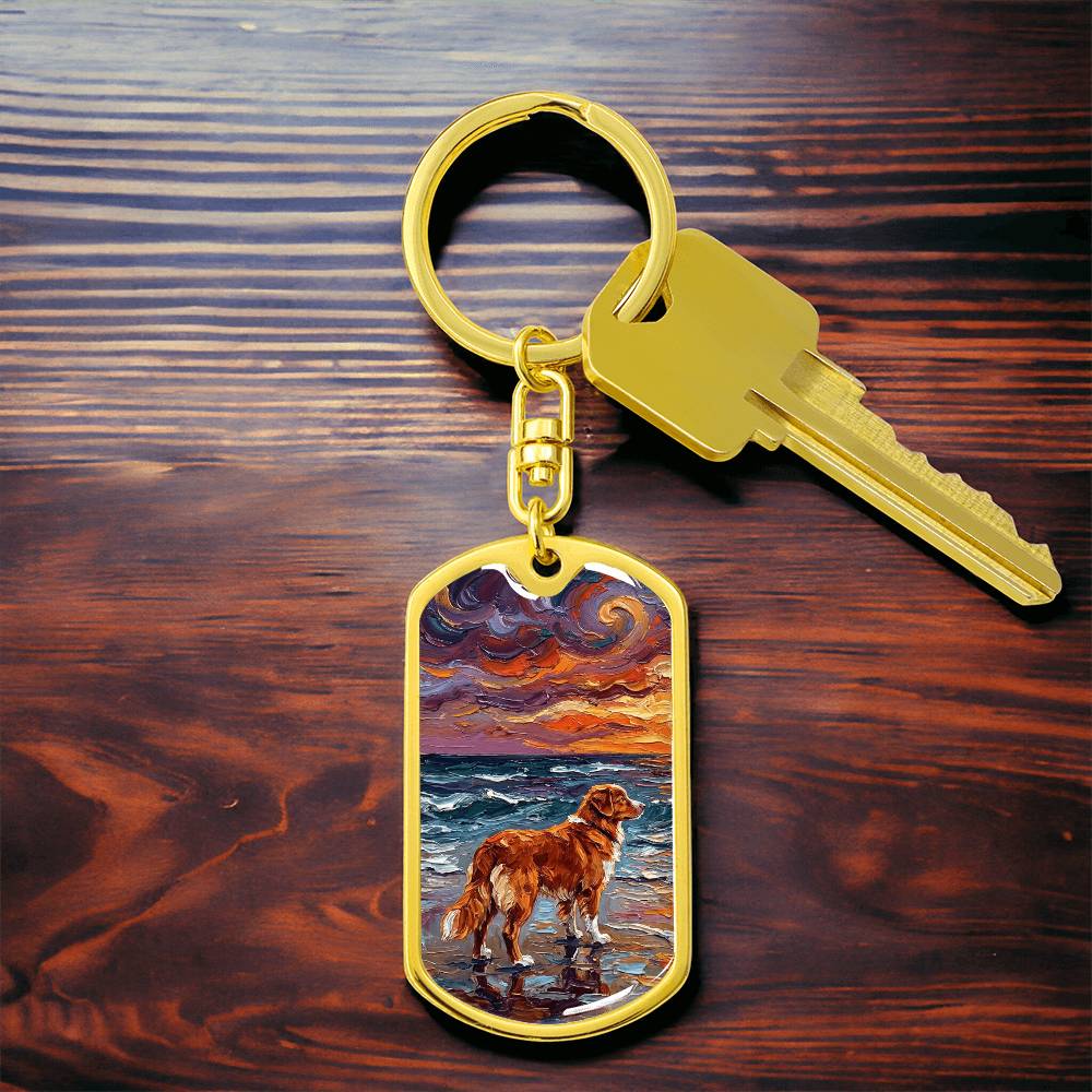 Beach Days - Nova Scotia Duck Tolling Retriever Dog Tag Keychain