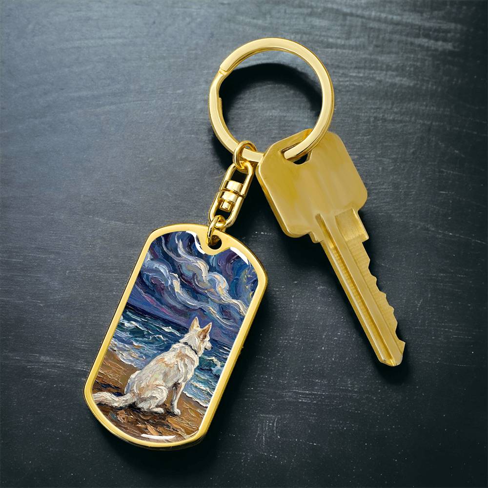 Beach Nights - Swiss Shepherd Dog Tag Keychain