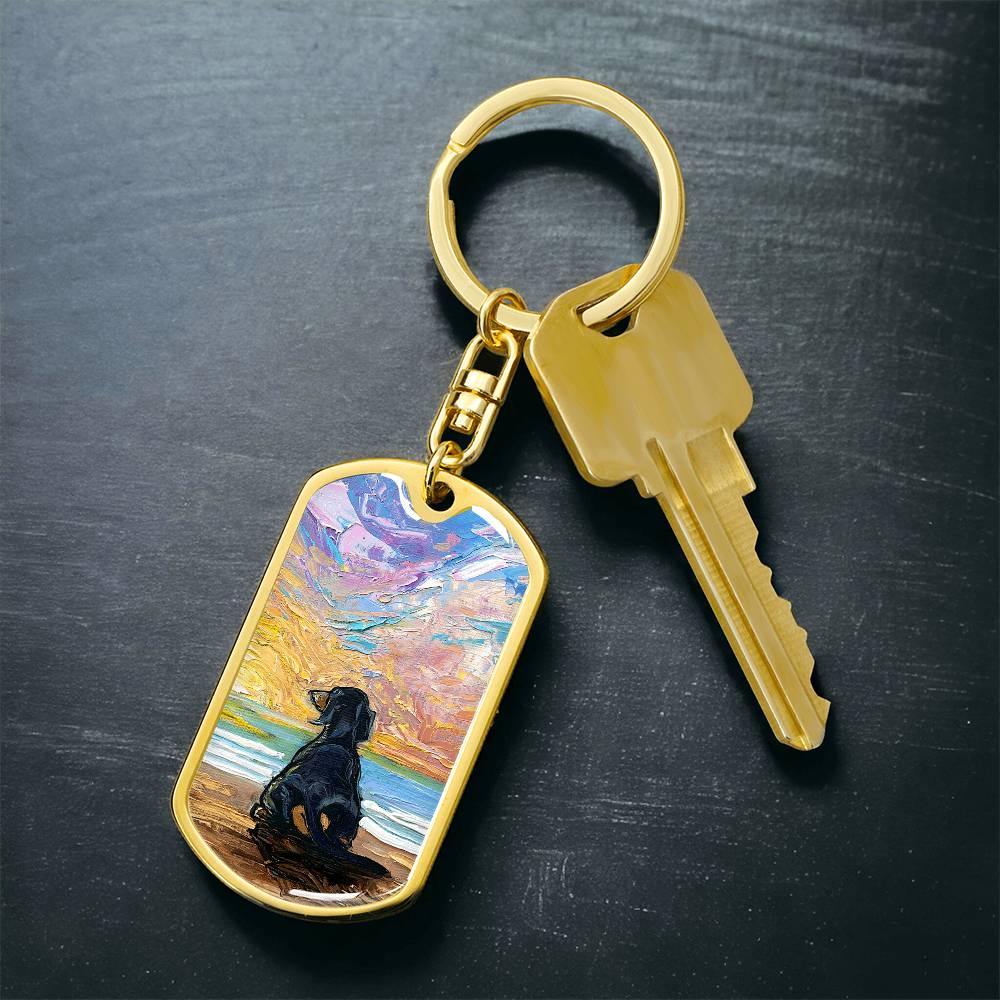 Beach Days - Dachshund Dog Tag Keychain