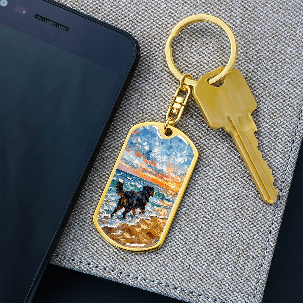 Beach Days - Bernese Mountain Dog Dog Tag Keychain