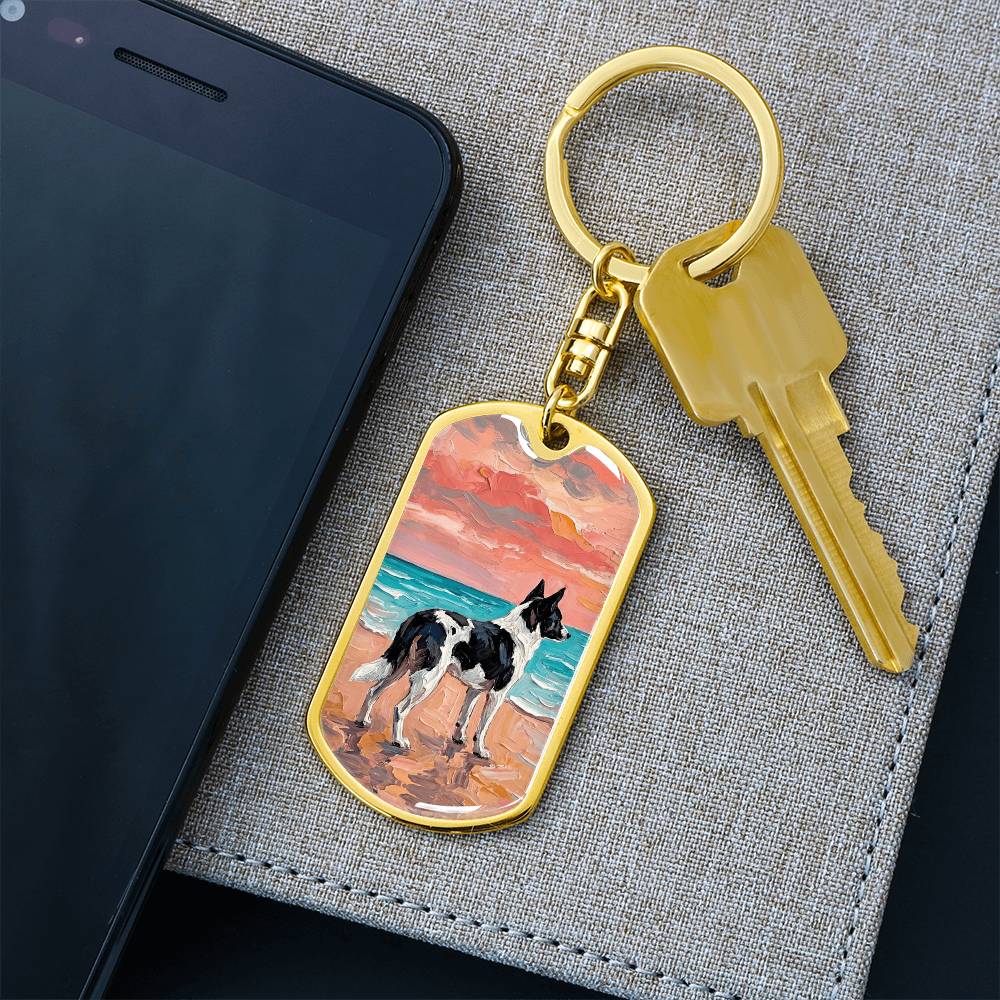 Beach Days - Canaan Dog Dog Tag Keychain