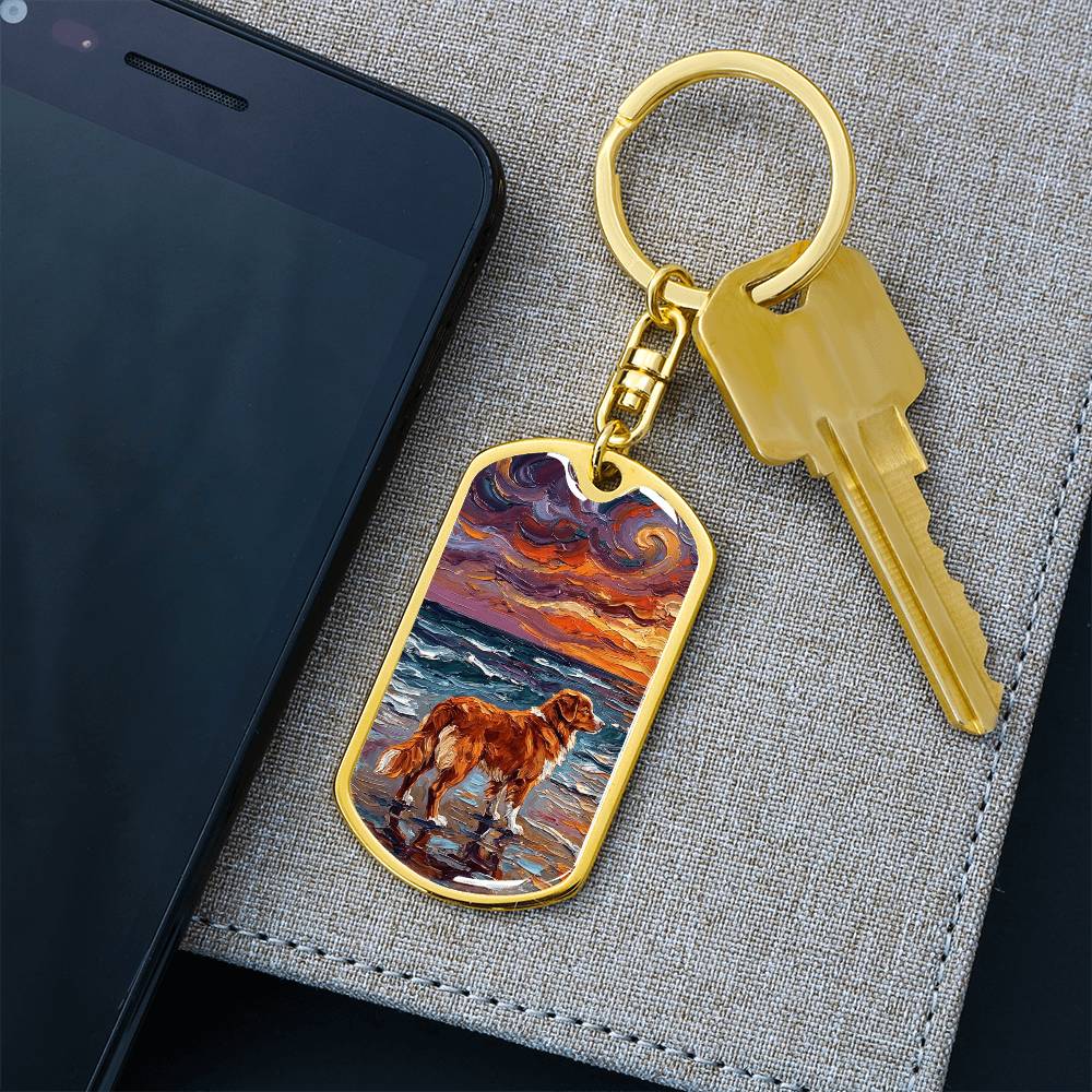 Beach Days - Nova Scotia Duck Tolling Retriever Dog Tag Keychain