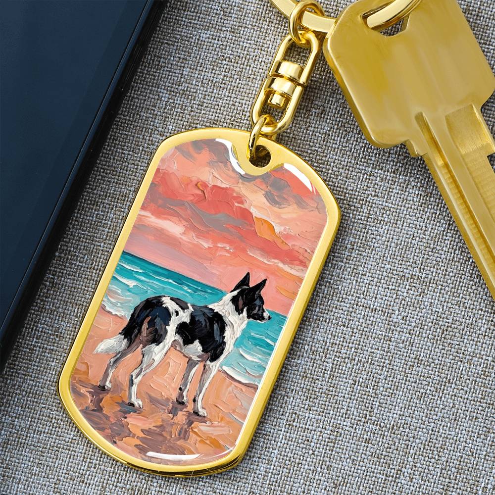 Beach Days - Canaan Dog Dog Tag Keychain