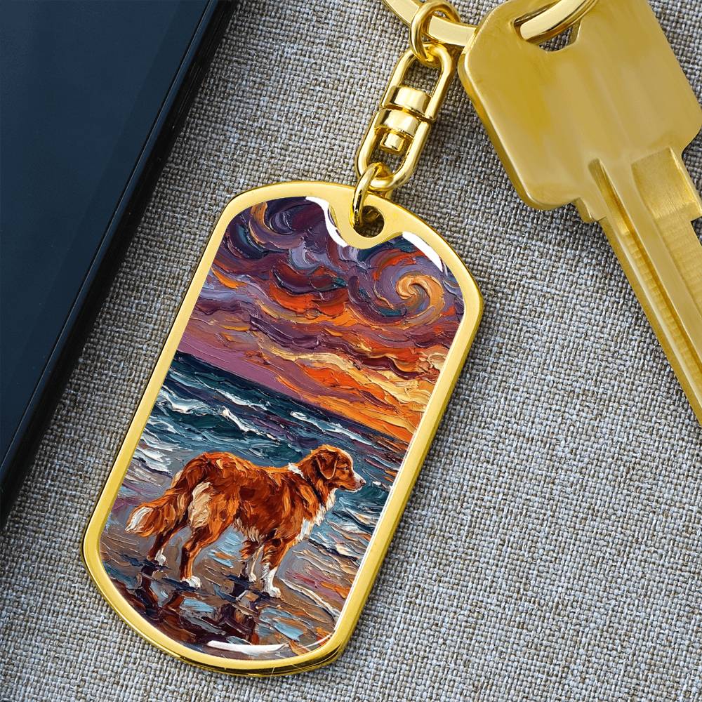 Beach Days - Nova Scotia Duck Tolling Retriever Dog Tag Keychain