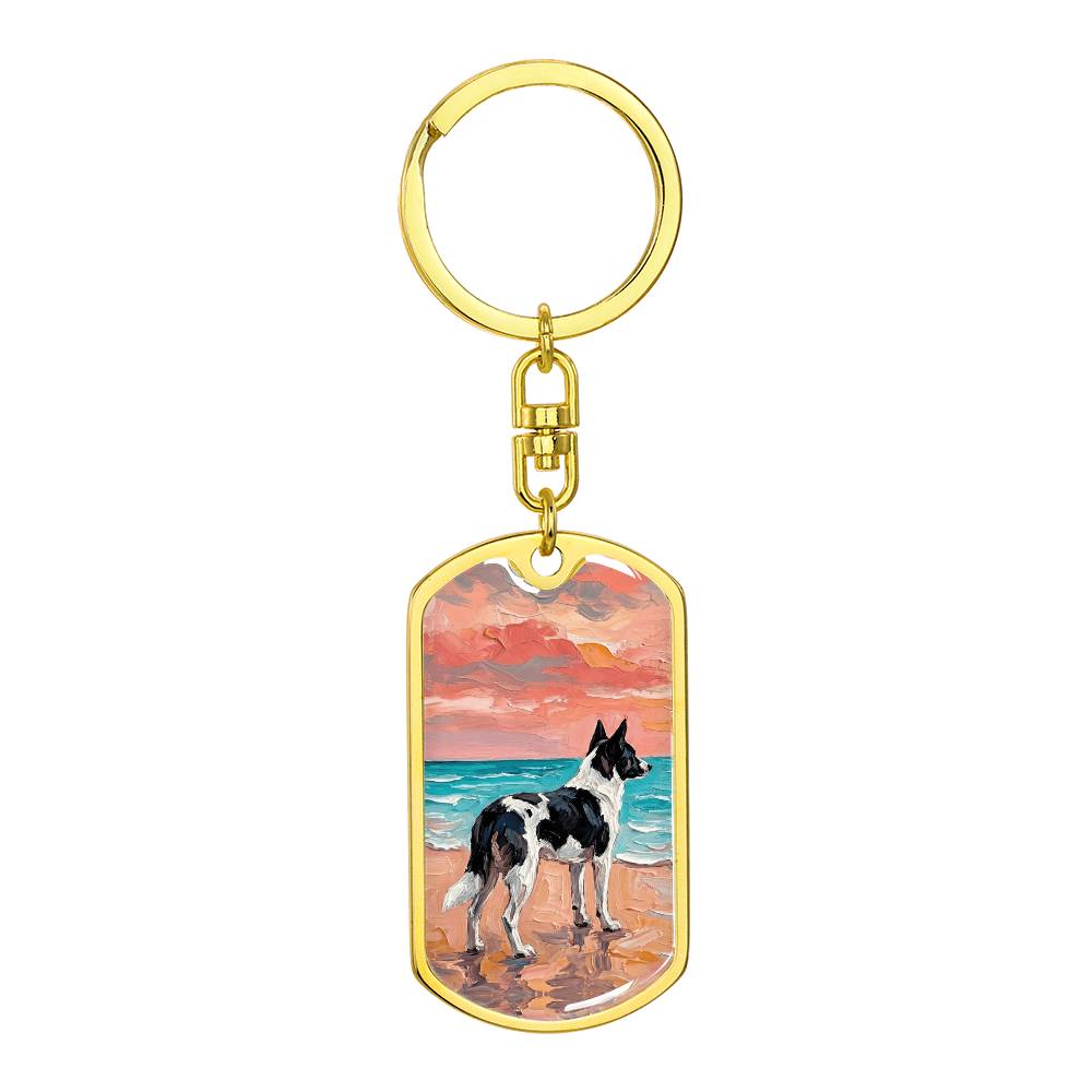 Beach Days - Canaan Dog Dog Tag Keychain