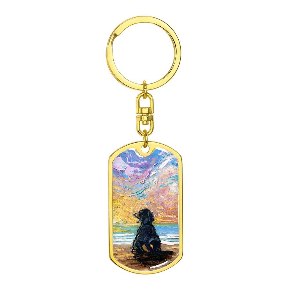 Beach Days - Dachshund Dog Tag Keychain