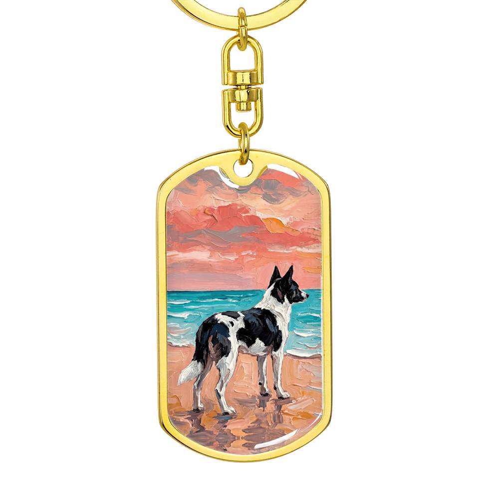 Beach Days - Canaan Dog Dog Tag Keychain