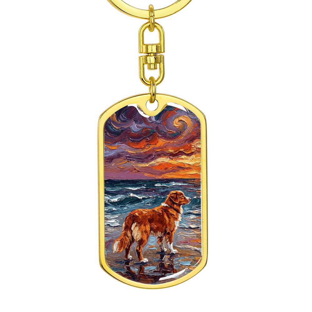 Beach Days - Nova Scotia Duck Tolling Retriever Dog Tag Keychain
