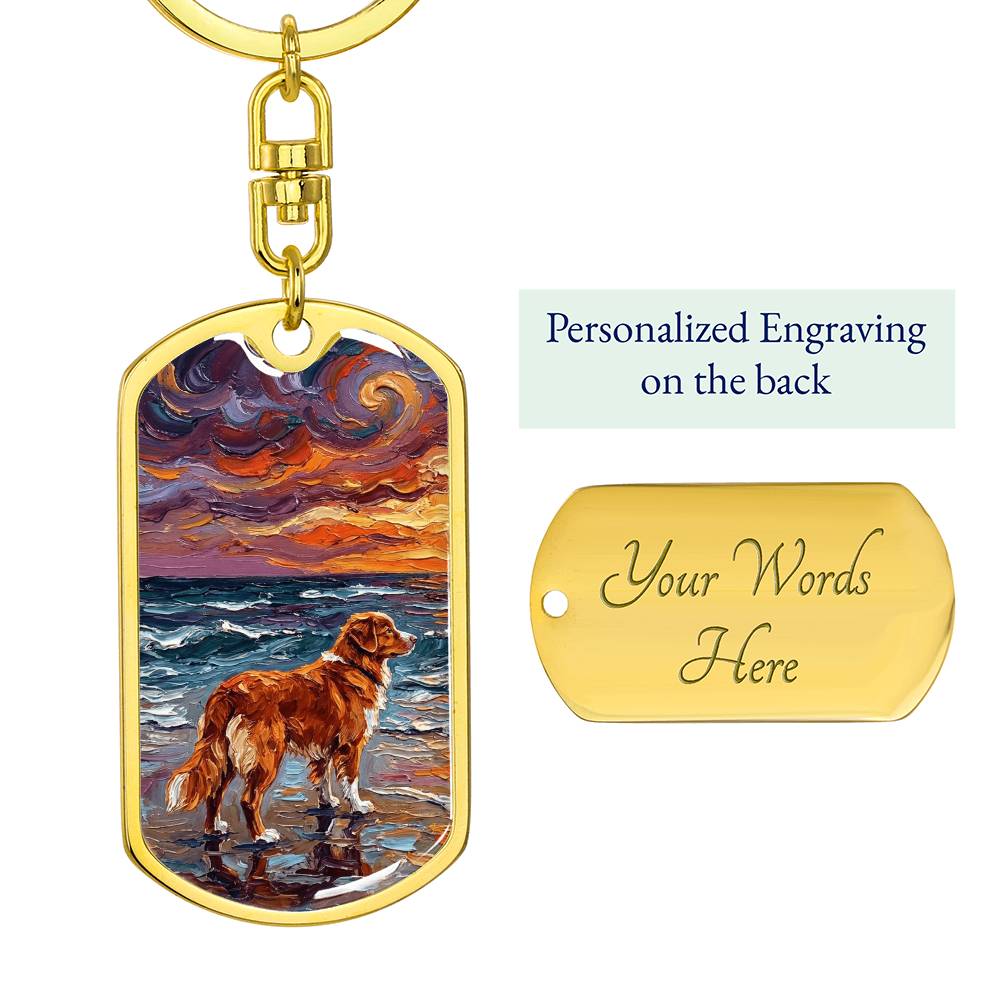 Beach Days - Nova Scotia Duck Tolling Retriever Dog Tag Keychain