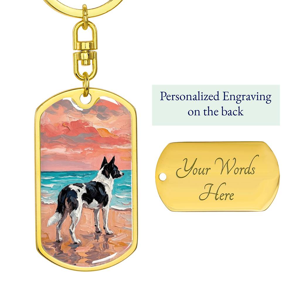 Beach Days - Canaan Dog Dog Tag Keychain