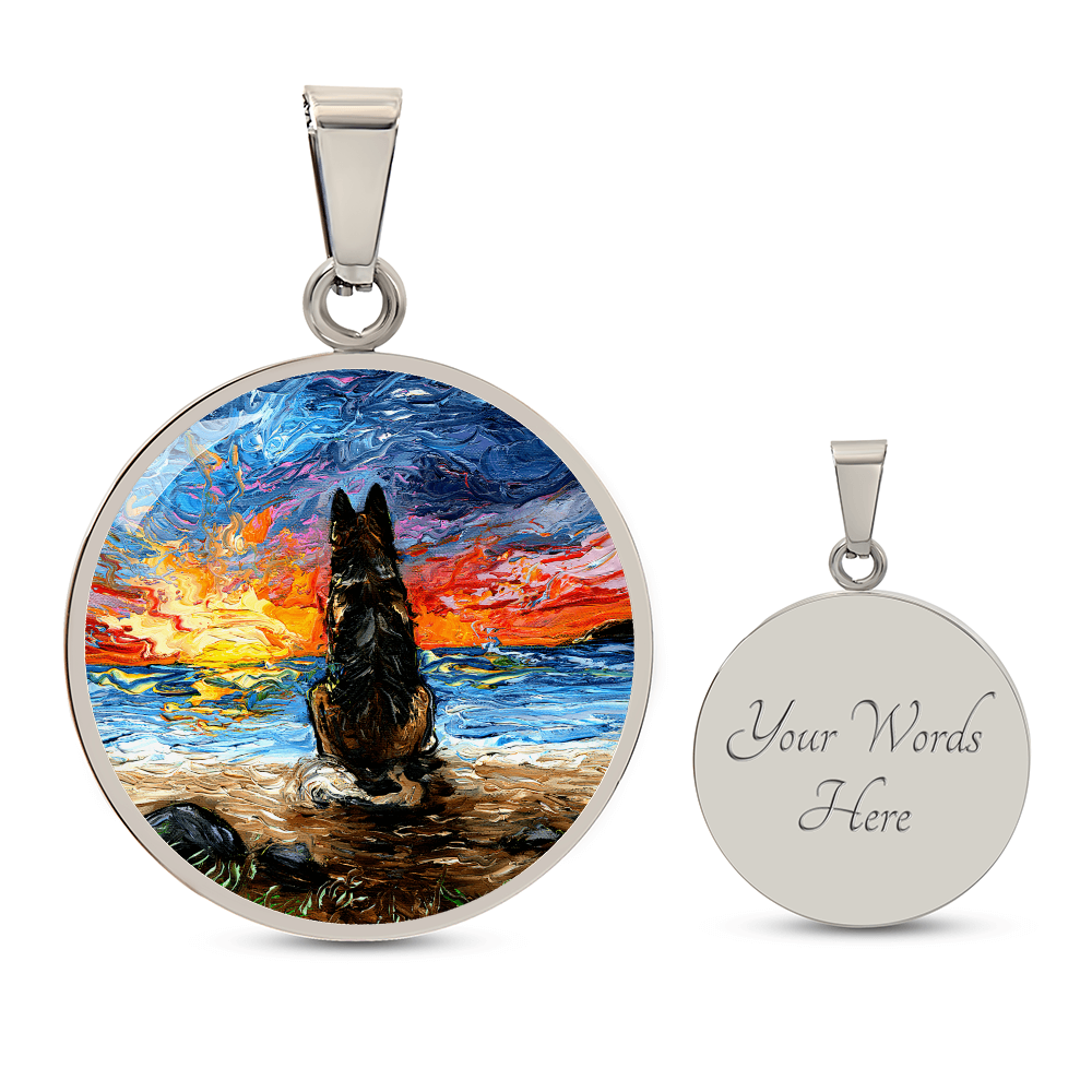 Beach Days - German Shepherd Round Necklace