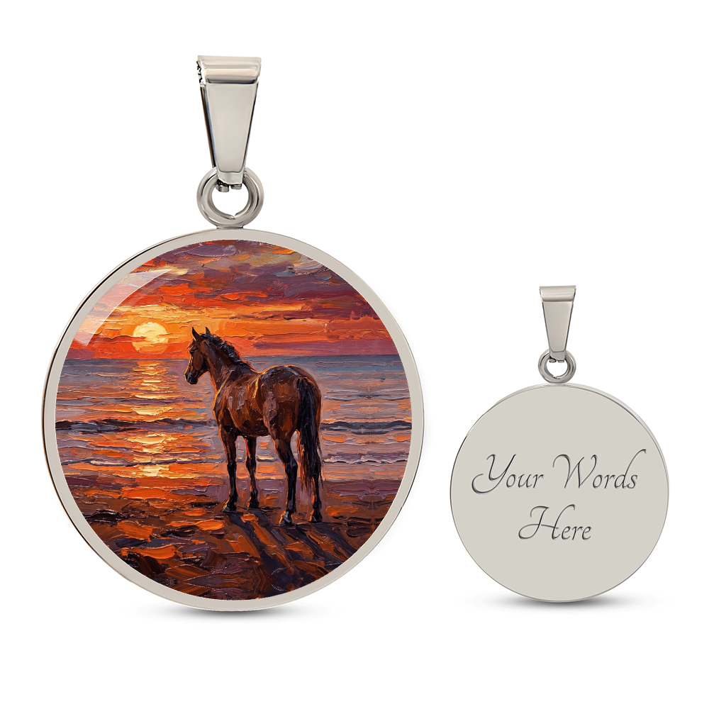 Sunset - Chocolate Mare Round Necklace