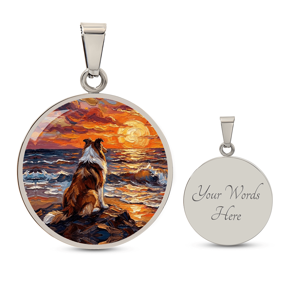 Beach Night - Collie Round Necklace