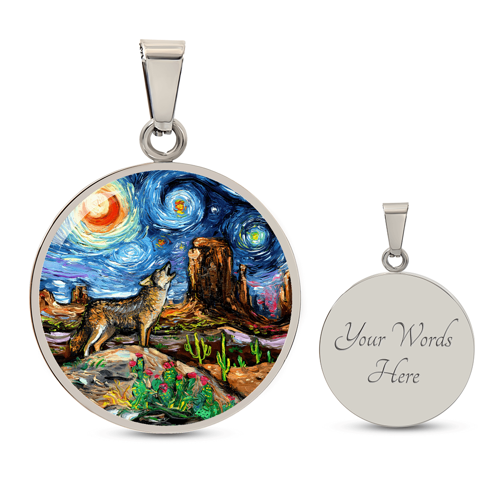 Southwestern Night Starry Night  Round Necklace