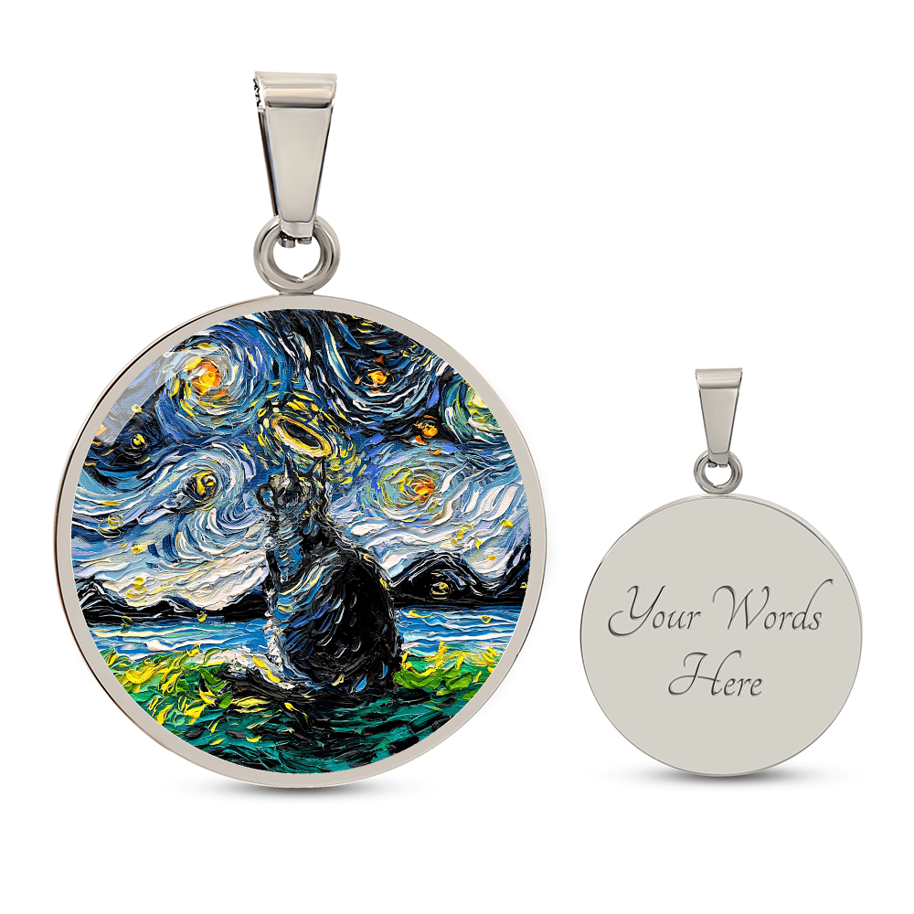 Angel 1 Starry Night Round Necklace