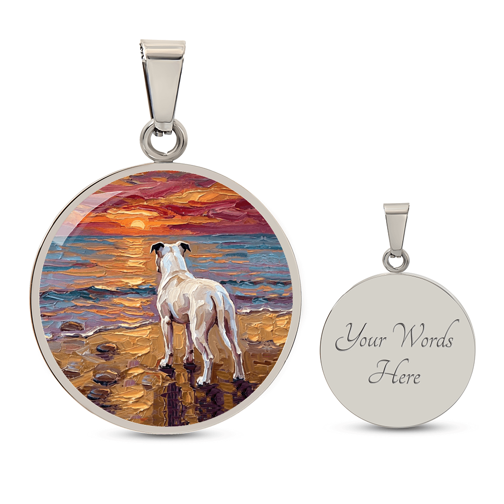 Beach Days - White Pit Bull Round Necklace