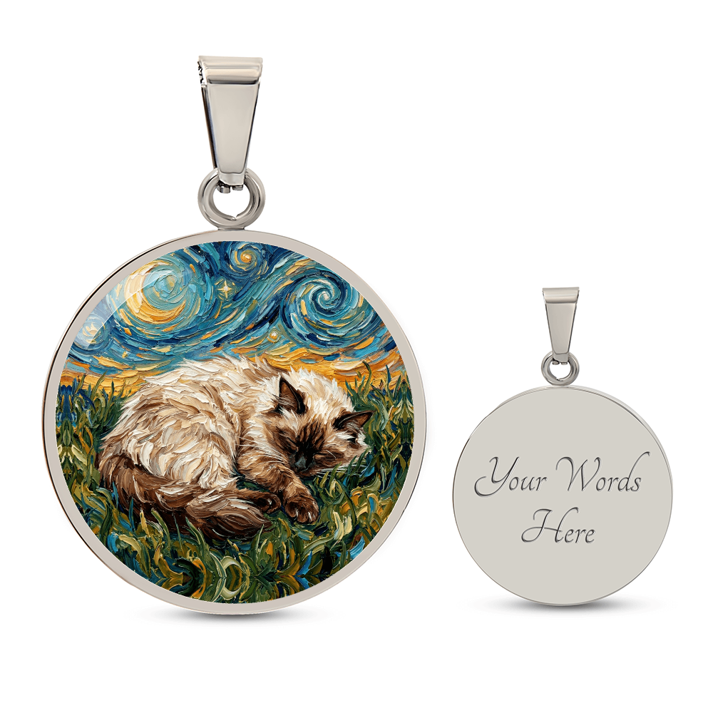 Sleepy Birman Round Necklace