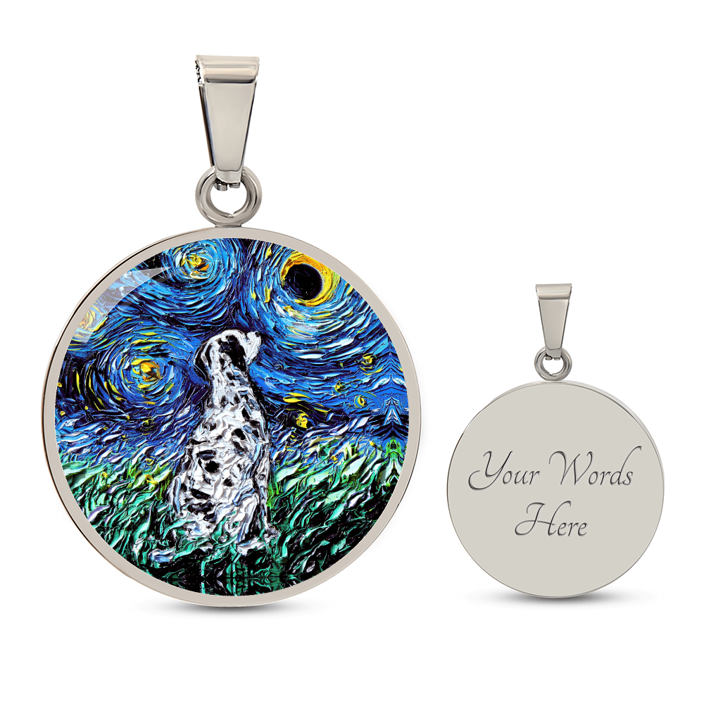Dalmatian Starry Night Round Necklace