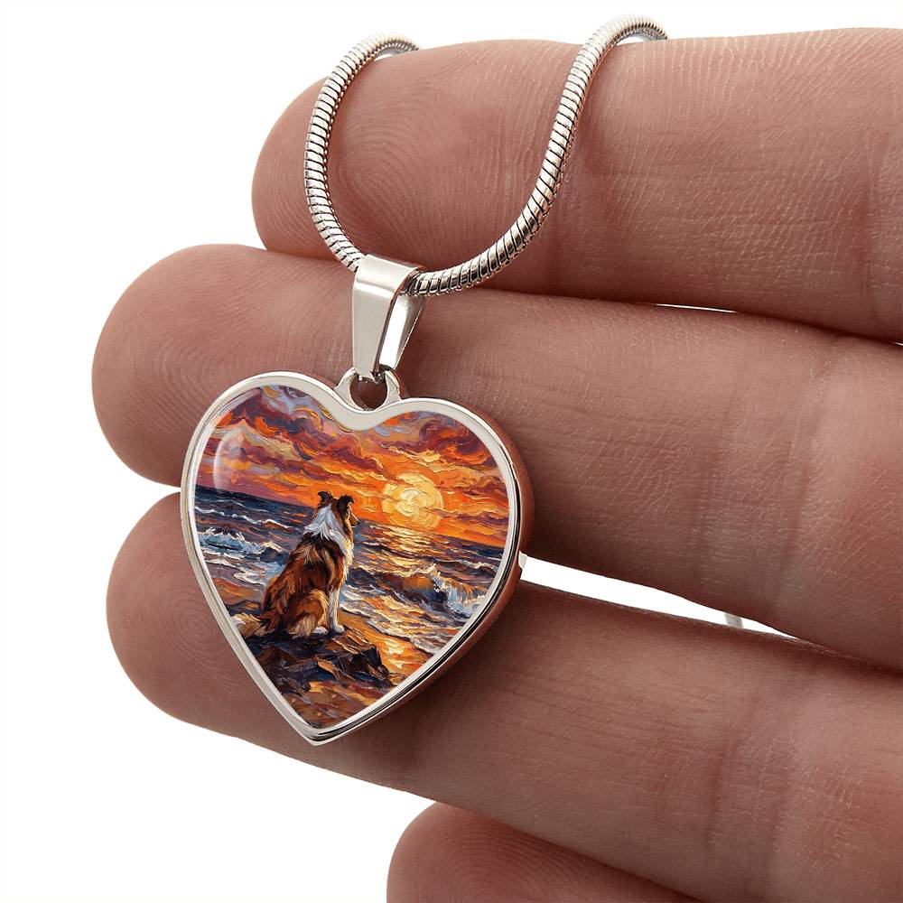 Beach Day - Collie Heart Necklace