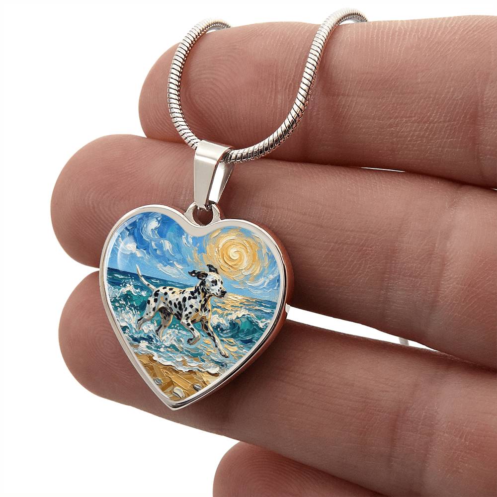 Beach Days - Dalmatian Heart Necklace
