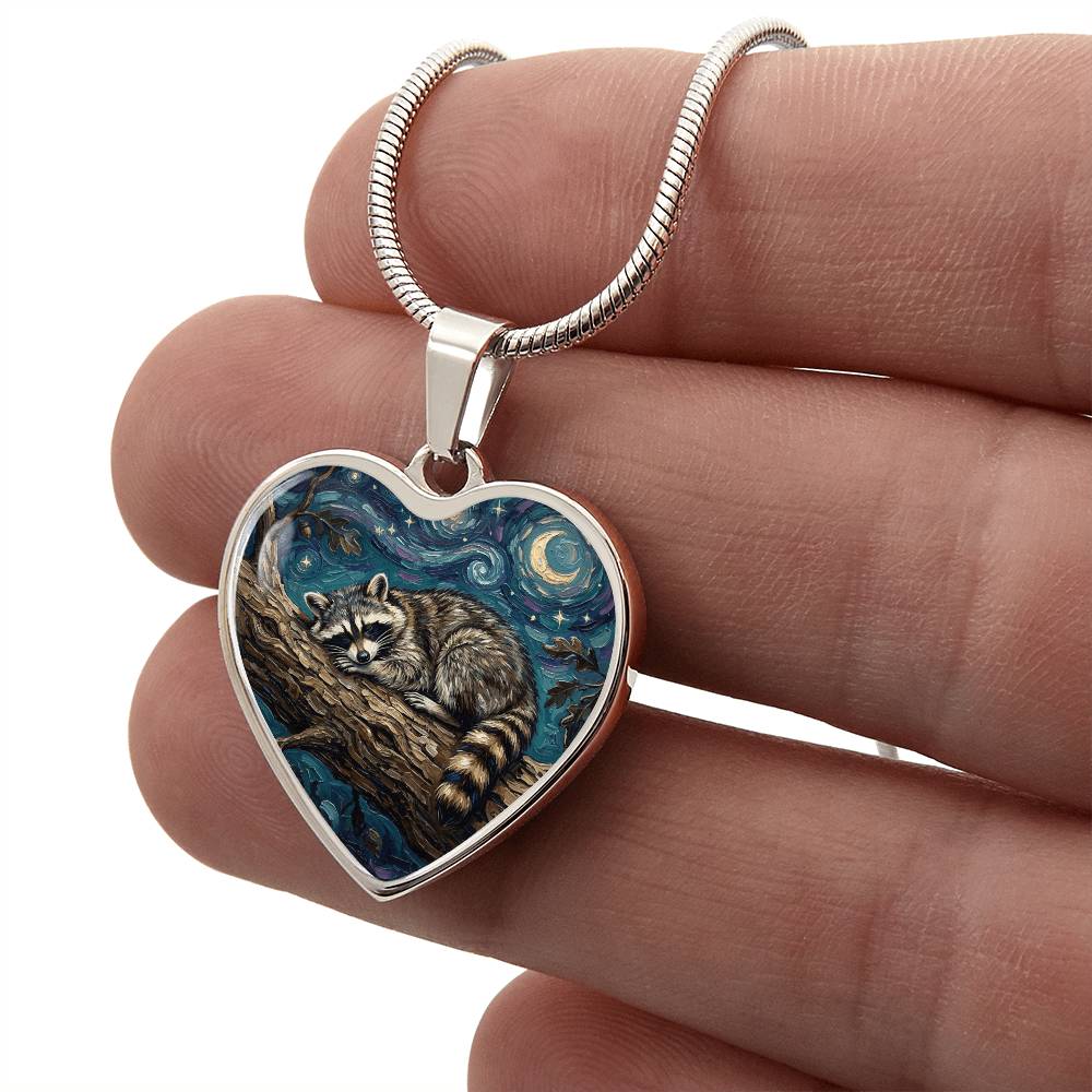 Midnight Bandit Heart Necklace